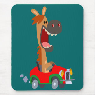 Niedliches Motorisiertes Cartoon Horse Mousepad