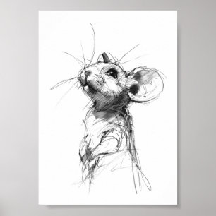 Niedliches Mouse-Portrait Poster