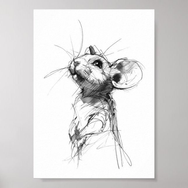 Niedliches Mouse-Portrait Poster (Vorne)