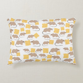 Niedliches Mouse Rodent-Essen Käsemuster Dekokissen