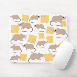 Niedliches Mouse Rodent-Essen Käsemuster Mousepad
