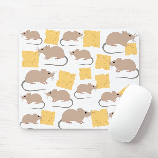 Niedliches Mouse Rodent-Essen Käsemuster Mousepad (Mit Mouse)