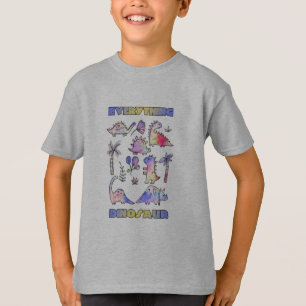 Niedliches Multi Dinosaurier Farbenfrohe Kunst T - T-Shirt