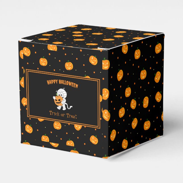 Niedliches Mummy mit Jack-o''-Lantern-Muster Hallo Geschenkschachtel (Vorderseite)