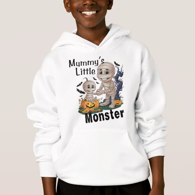 Niedliches Mummy's Little Monster Funny Halloween  Hoodie (Vorderseite)