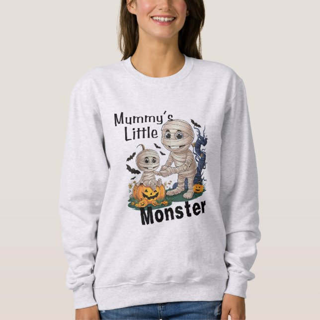 Niedliches Mummy's Little Monster Funny Halloween  Sweatshirt (Vorderseite)