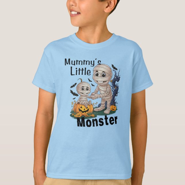 Niedliches Mummy's Little Monster Funny Halloween  T-Shirt (Vorderseite)