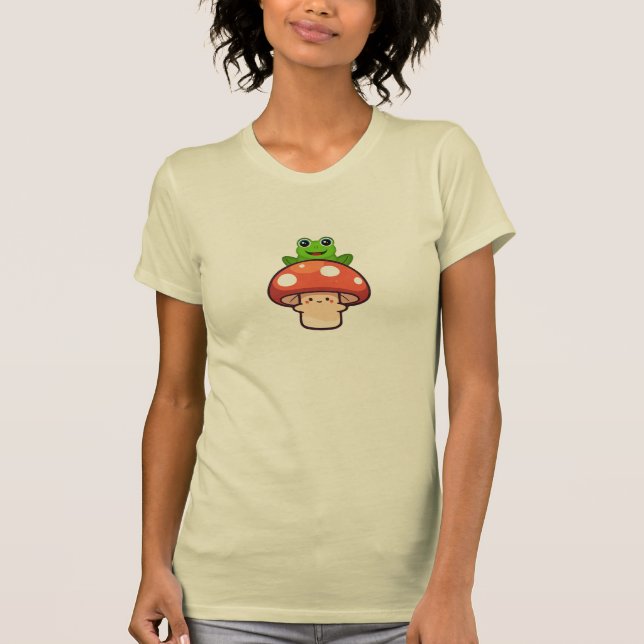 Niedliches Mushroom & Frog Duo, Kawaii Grafiktee T-Shirt (Vorderseite)