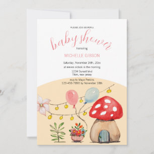 Niedliches Mushroom-Party Aquarellbilder Einladung