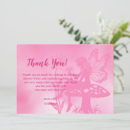 Niedliches Mushroom und Blume Kinderdusche Dankeskarte