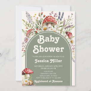 Niedliches Mushroom Wasserfarbe Kinderdusche Einla Einladung