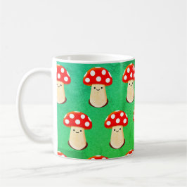 Niedliches Mushroom Zeichne Muster Kaffeetasse