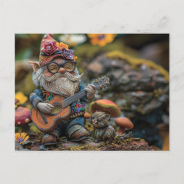 Niedliches musikalisches Gnome, das Gitarre spielt Postkarte