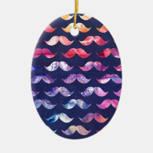 Niedliches Mustache-Muster mit Aquarellfarben-Over Keramikornament