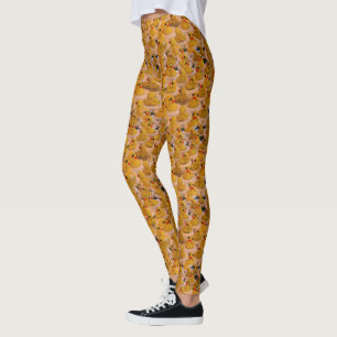 Niedliches Muster aus gelbem Kautschuk Leggings