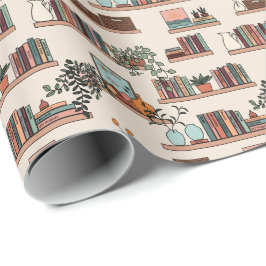Niedliches Muster der virtuellen Bibliothek Geschenkpapier