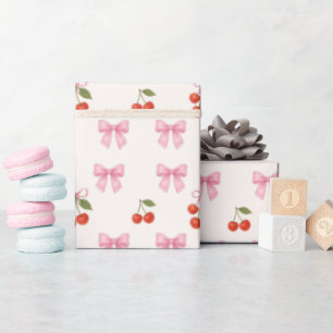 Niedliches Muster der Wasserfarbe Bow Coquette Geschenkpapier