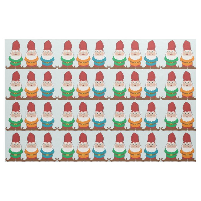 Niedliches Muster des Gnome-drei Stoff (Fat Quarter (45,7 x 55,9 cm))