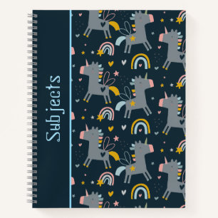 Niedliches Muster-Einhorn-Notebook Notizbuch