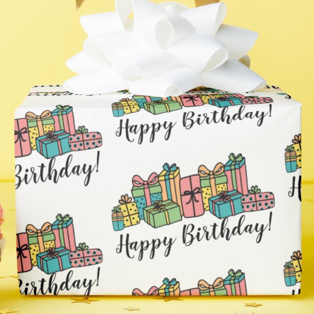 Niedliches Muster farbenfrohe Geburt Geschenkpapier (Fun Classic Modern Pattern Colorful Birthday Wrapping Paper)
