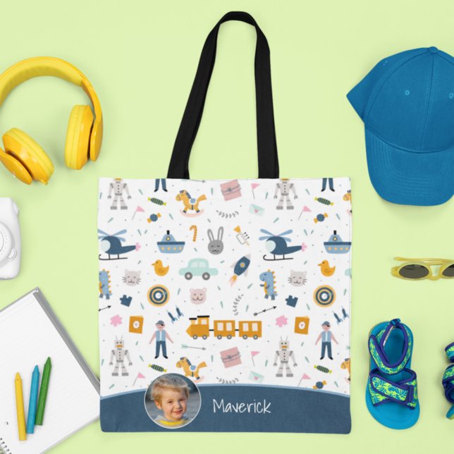 Niedliches Muster Foto und Name Boy Blue Shopping (Von Creator hochgeladen)