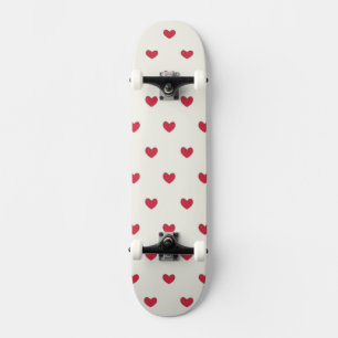 Niedliches Muster für rote Herzen Skateboard