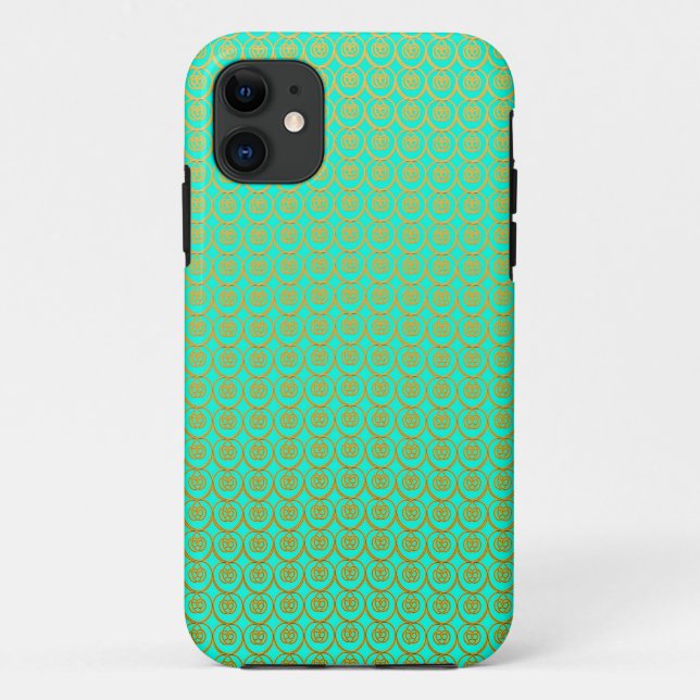 Niedliches Muster Gold über Mini Green Case-Mate iPhone Hülle (Rückseite)