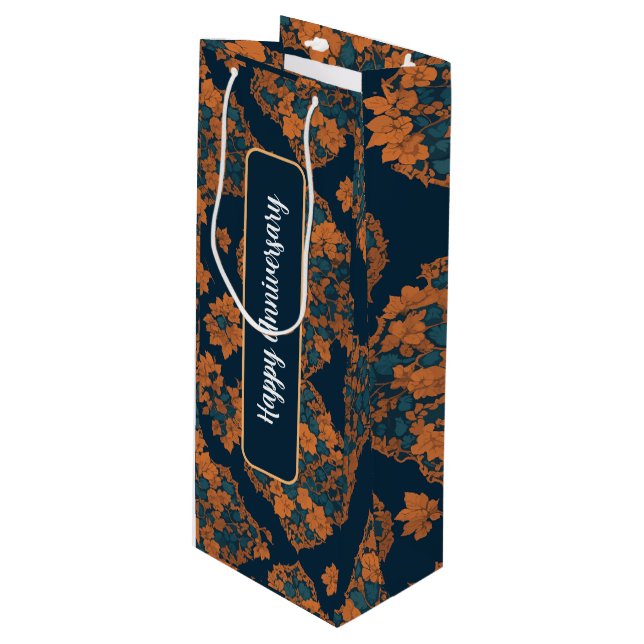 Niedliches Muster Halloween-Geschenktasche Geschenktüte Für Weinflaschen (Vorderseite Schrägansicht)