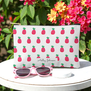Niedliches Muster in rosa Ananas Zubehörtasche