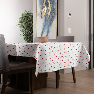 Niedliches Muster in Rot und Weiß Tischdecke