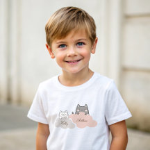 Niedliches Muster Kitten Cloud Baby T - Shirt
