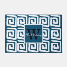 Niedliches Muster marineblau graue Schlüsselmonogr