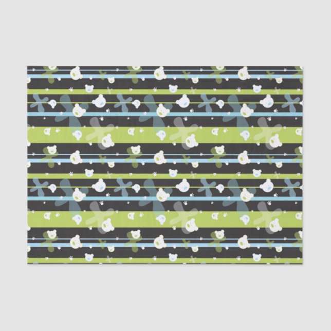 Niedliches Muster mit wenigen Bären Seidenpapier (Vorderseite)