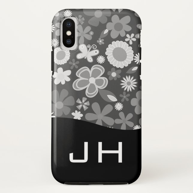 Niedliches Muster mit zwei Buchstaben, Monogramm Case-Mate iPhone Hülle (Rückseite)