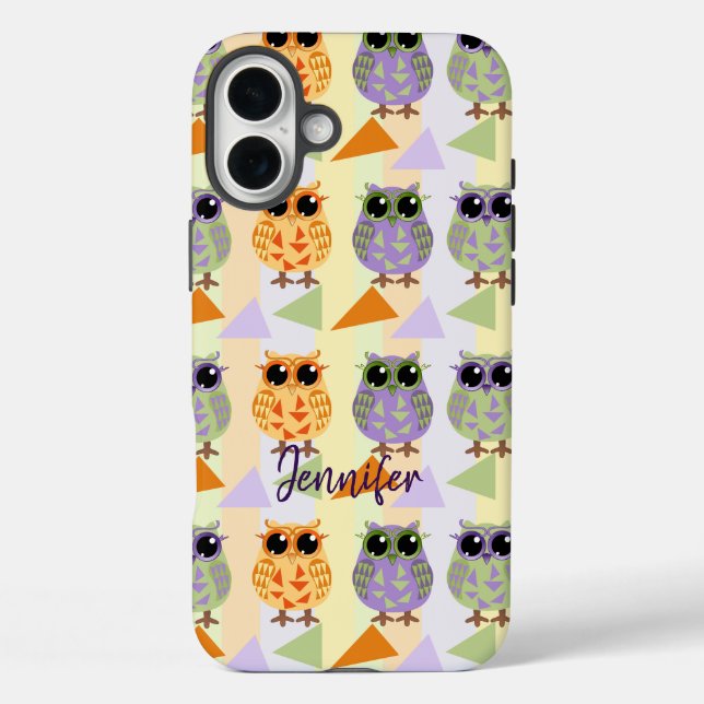 Niedliches Muster Owls Case-Mate iPhone 16 Fall Hülle (Rückseite)