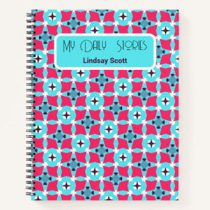 Niedliches Muster Pink Journal SpiralNotebook Notizbuch