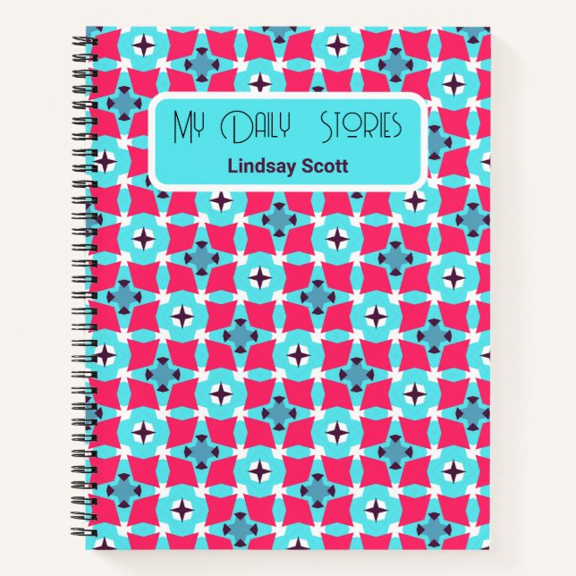 Niedliches Muster Pink Journal SpiralNotebook Notizbuch (Vorderseite)
