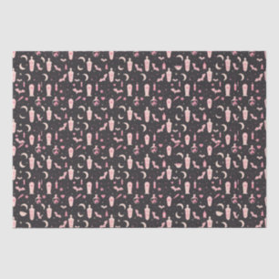 Niedliches Muster, schwarz und rosa Vampirwitscher Seidenpapier