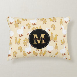 Niedliches Muttertier Muster Monogramm Dekokissen