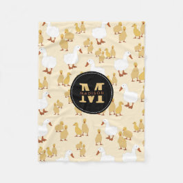 Niedliches Muttertier Muster Monogramm Fleecedecke