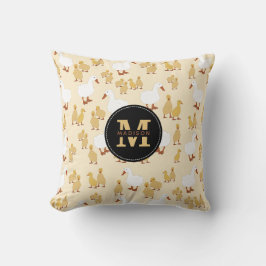 Niedliches Muttertier Muster Monogramm Kissen