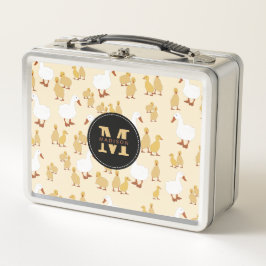Niedliches Muttertier Muster Monogramm Metall Brotdose