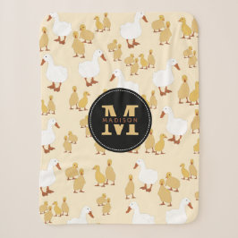 Niedliches Muttertier Muster Monogramm Sherpadecke