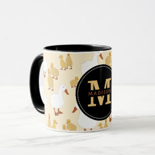 Niedliches Muttertier Muster Monogramm Tasse
