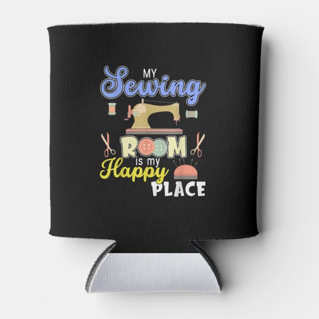 Niedliches Nähen von Quiltern Dosenkühler (Vorderseite)