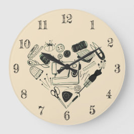 Niedliches Nähset in Herz-Form Nähmaschine Große Wanduhr