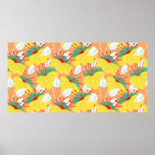 Niedliches, nahtloses Muster. Hintergrund mit Hand Poster