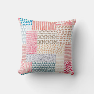 Niedliches nahtloses Muster im Patchwork-Stil. Ein Kissen