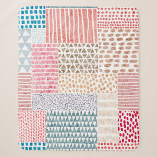 Niedliches nahtloses Muster im Patchwork-Stil. Ein Sherpadecke