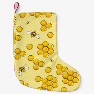 Niedliches nahtloses Muster mit fliegenden Bienen. Kleiner Weihnachtsstrumpf